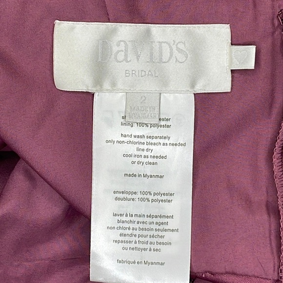 David’s Bridal•High-Neck Bridesmaid Dress in Chianti with Cascade Twist … - Picture 11 of 16